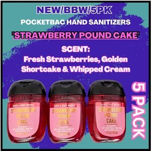 🔥5PK "STRAWBERRY POUND CAKE"/BBW/POCKETBAC HAND SANITIZERS